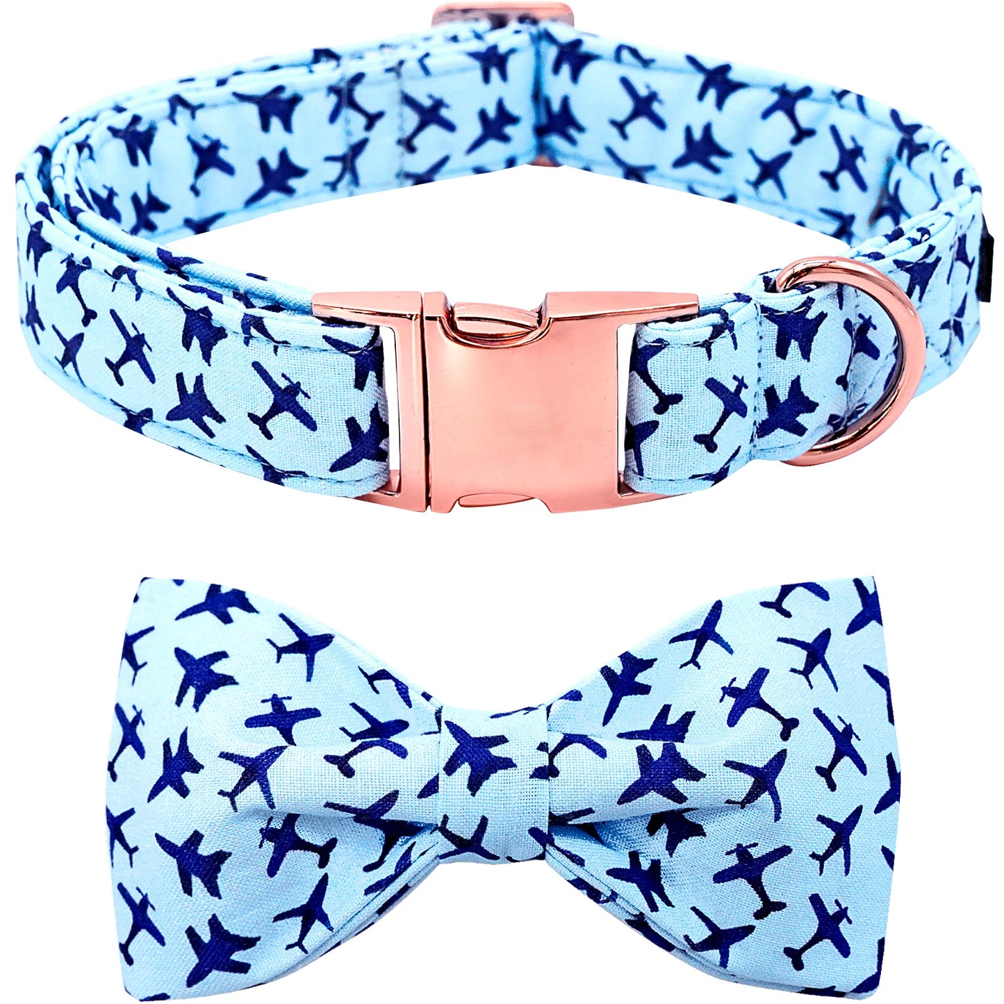 Jet Blue Dog BowTie Collar